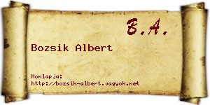Bozsik Albert névjegykártya